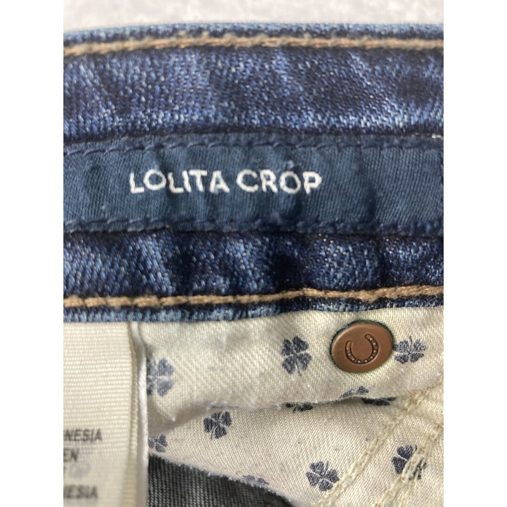 Lucky Brand Lolita Crop Low Rise Raw Hem Jeans Womens Blue Size 29 - Picture 15 of 16